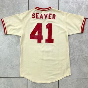 Rare Vintage 1970s Tom Seaver MLB Cincinnati Reds Size M Jersey Shirt